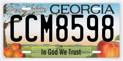 GA license plate CCM8598