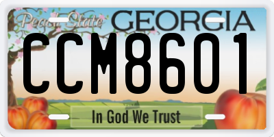 GA license plate CCM8601