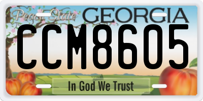 GA license plate CCM8605