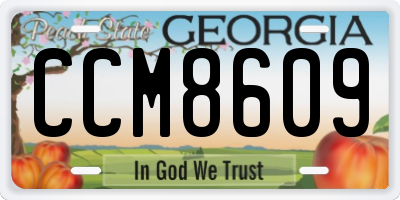 GA license plate CCM8609