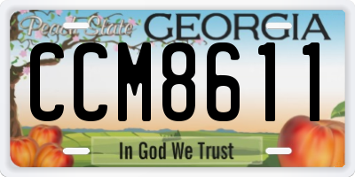 GA license plate CCM8611
