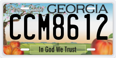 GA license plate CCM8612