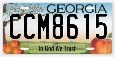 GA license plate CCM8615