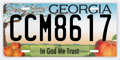GA license plate CCM8617