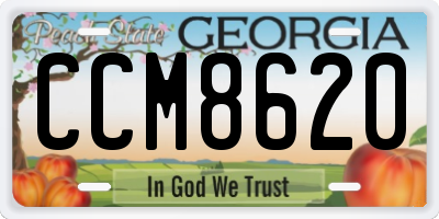 GA license plate CCM8620