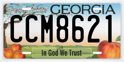 GA license plate CCM8621