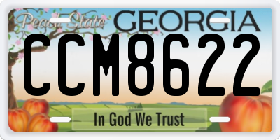 GA license plate CCM8622