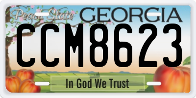 GA license plate CCM8623