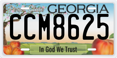 GA license plate CCM8625