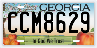 GA license plate CCM8629