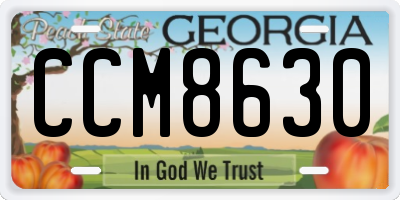 GA license plate CCM8630