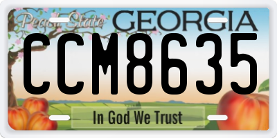 GA license plate CCM8635