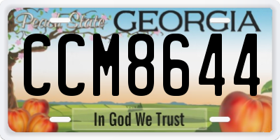 GA license plate CCM8644