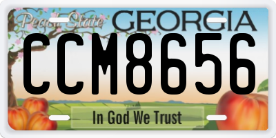 GA license plate CCM8656