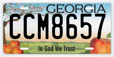 GA license plate CCM8657