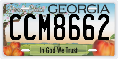 GA license plate CCM8662