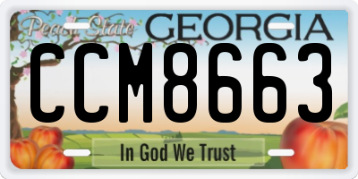 GA license plate CCM8663