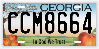 GA license plate CCM8664