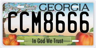 GA license plate CCM8666
