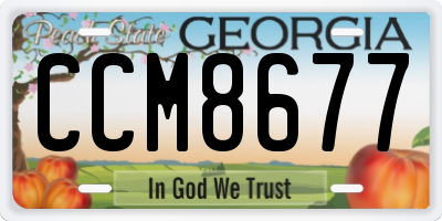 GA license plate CCM8677