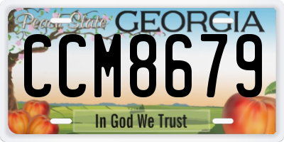 GA license plate CCM8679