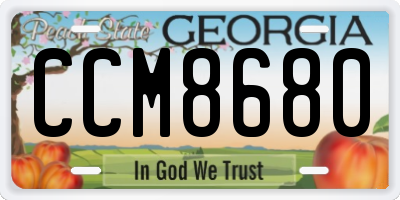GA license plate CCM8680