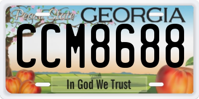 GA license plate CCM8688