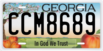 GA license plate CCM8689