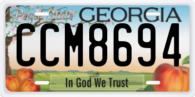GA license plate CCM8694