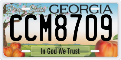 GA license plate CCM8709
