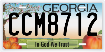 GA license plate CCM8712