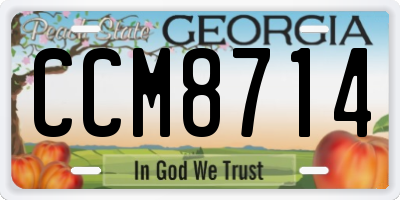 GA license plate CCM8714