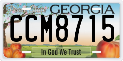 GA license plate CCM8715