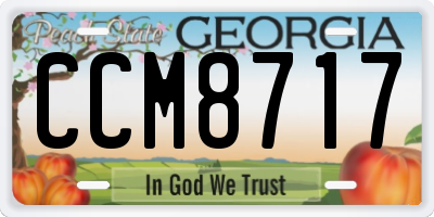 GA license plate CCM8717