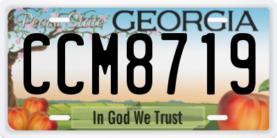 GA license plate CCM8719