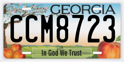GA license plate CCM8723