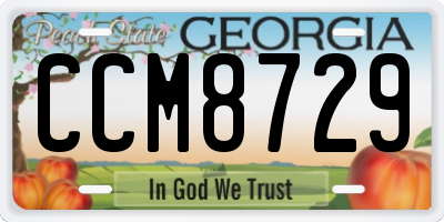GA license plate CCM8729