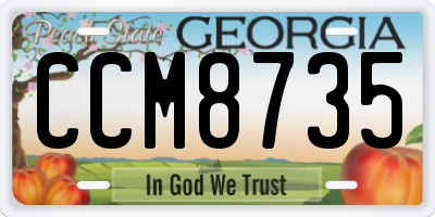 GA license plate CCM8735