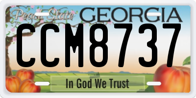 GA license plate CCM8737
