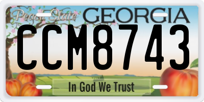 GA license plate CCM8743