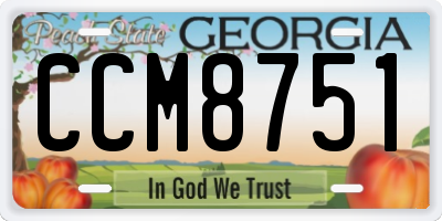 GA license plate CCM8751