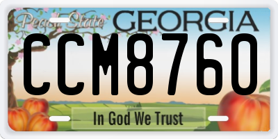 GA license plate CCM8760