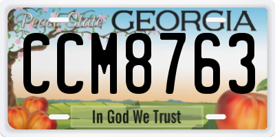 GA license plate CCM8763