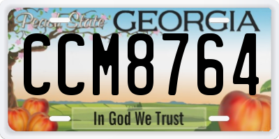 GA license plate CCM8764