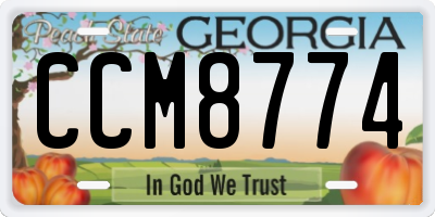 GA license plate CCM8774