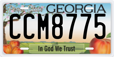 GA license plate CCM8775
