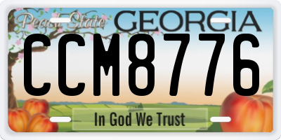 GA license plate CCM8776