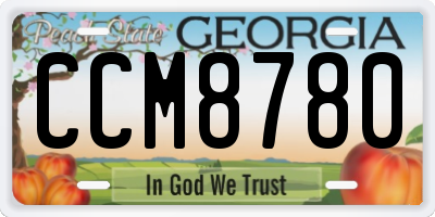 GA license plate CCM8780