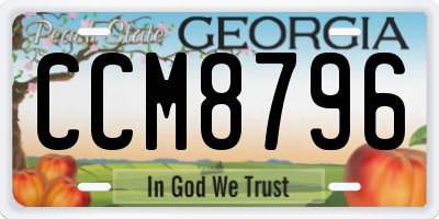 GA license plate CCM8796