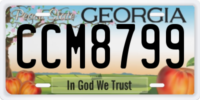 GA license plate CCM8799